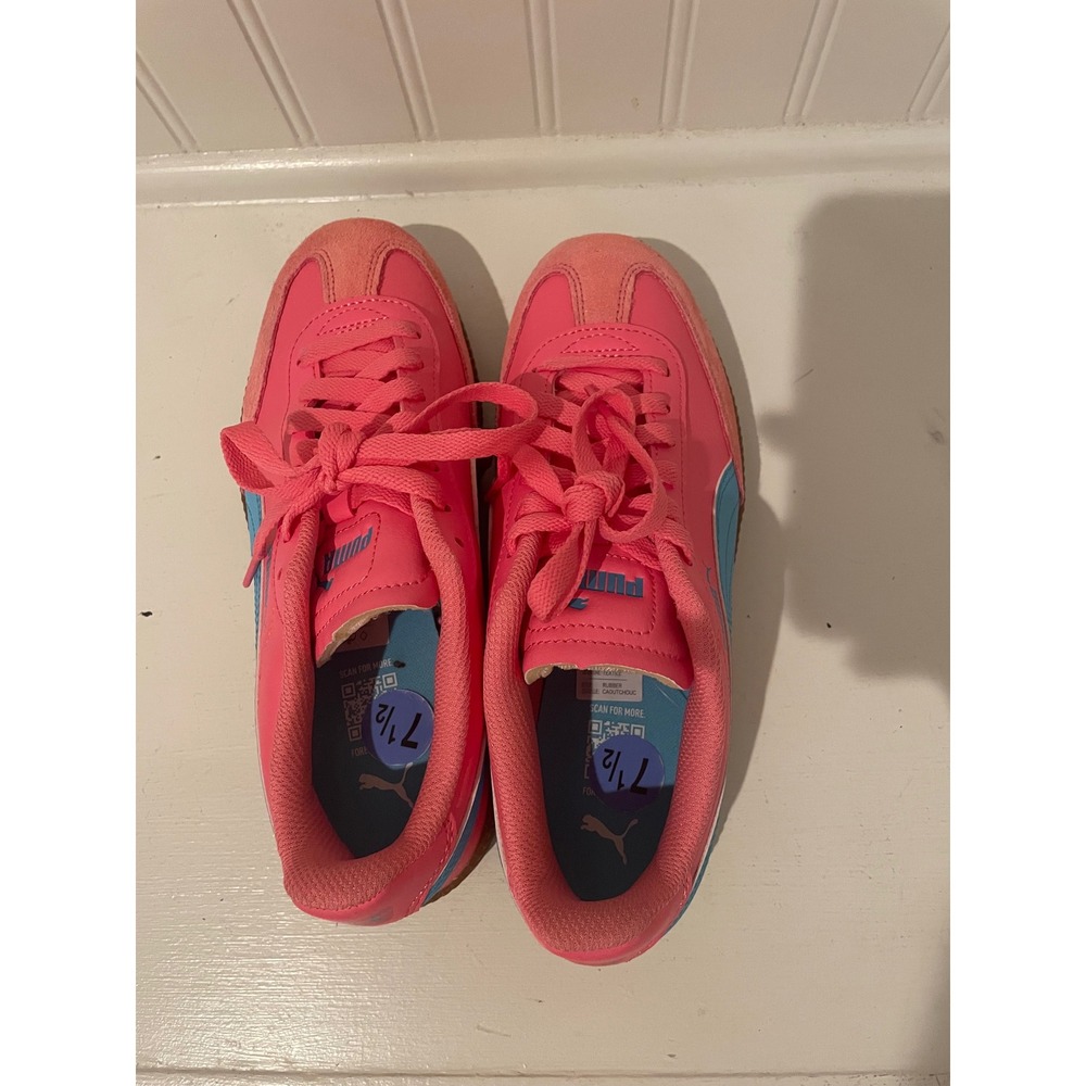 Puma Pink Blue Sneakers Athletic Shoes‎ Lace Up Size 7.5Y Casual
